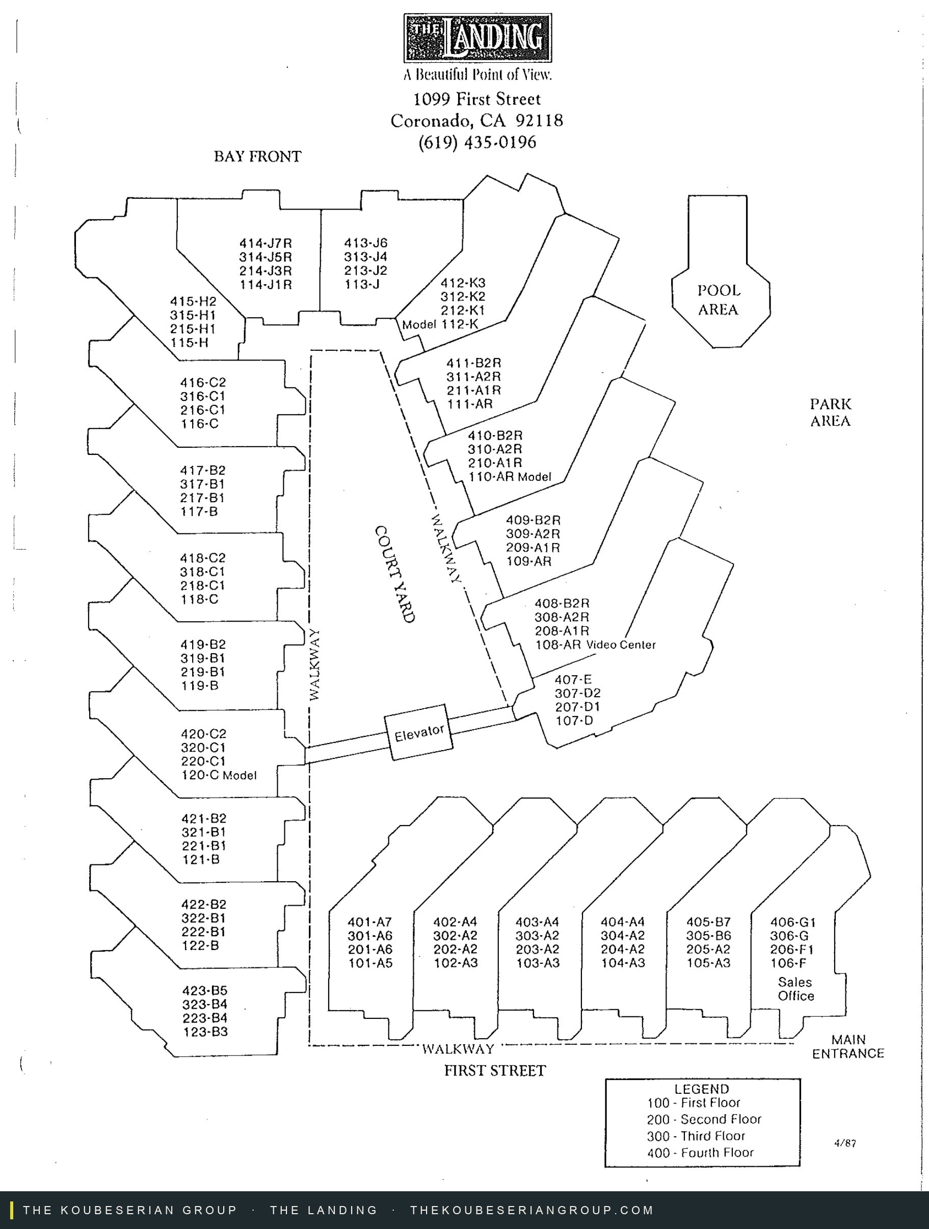 The Landing floor plan, Coronado Cays